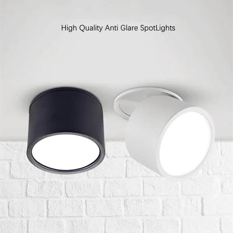 Dimmable LED Downlights Anti-glare Folding Rotation Recessed Ceiling Lamp 9W 12W 15W 20W 110V 220V Driver COB LED Spot Lights