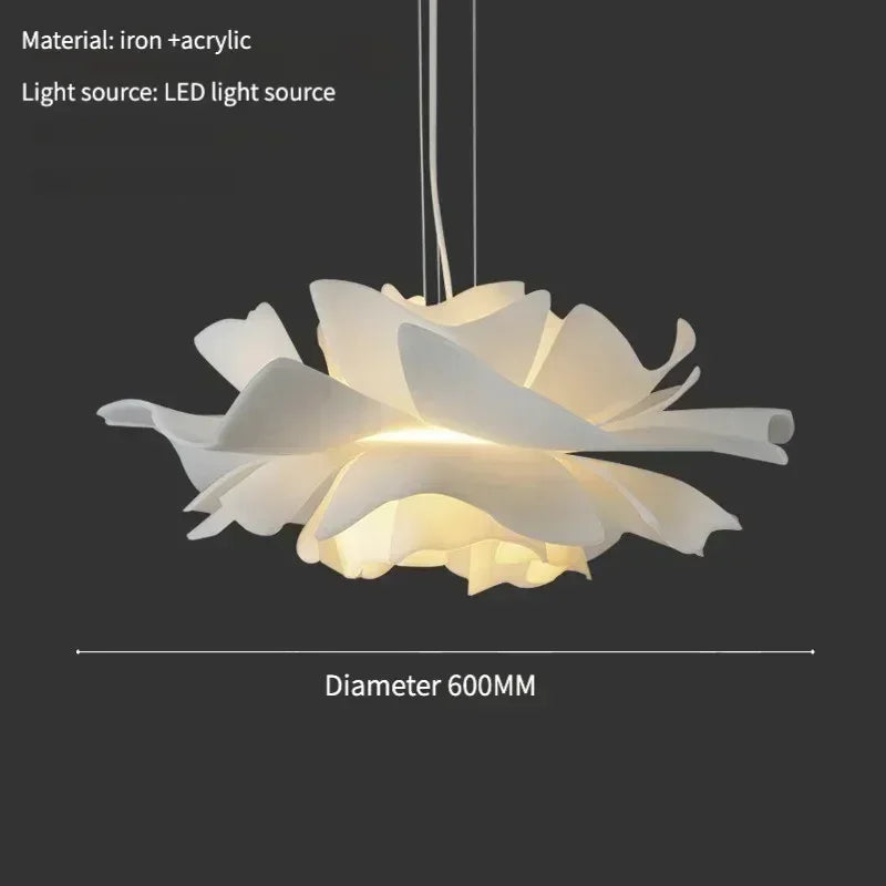 Creative Multi-Layer Acrylic Flower LED Chandelier - Modern Petal Ceiling Pendant Light Fixture for Dining Room, Bedroom & Indoor Decor Centerpiece
