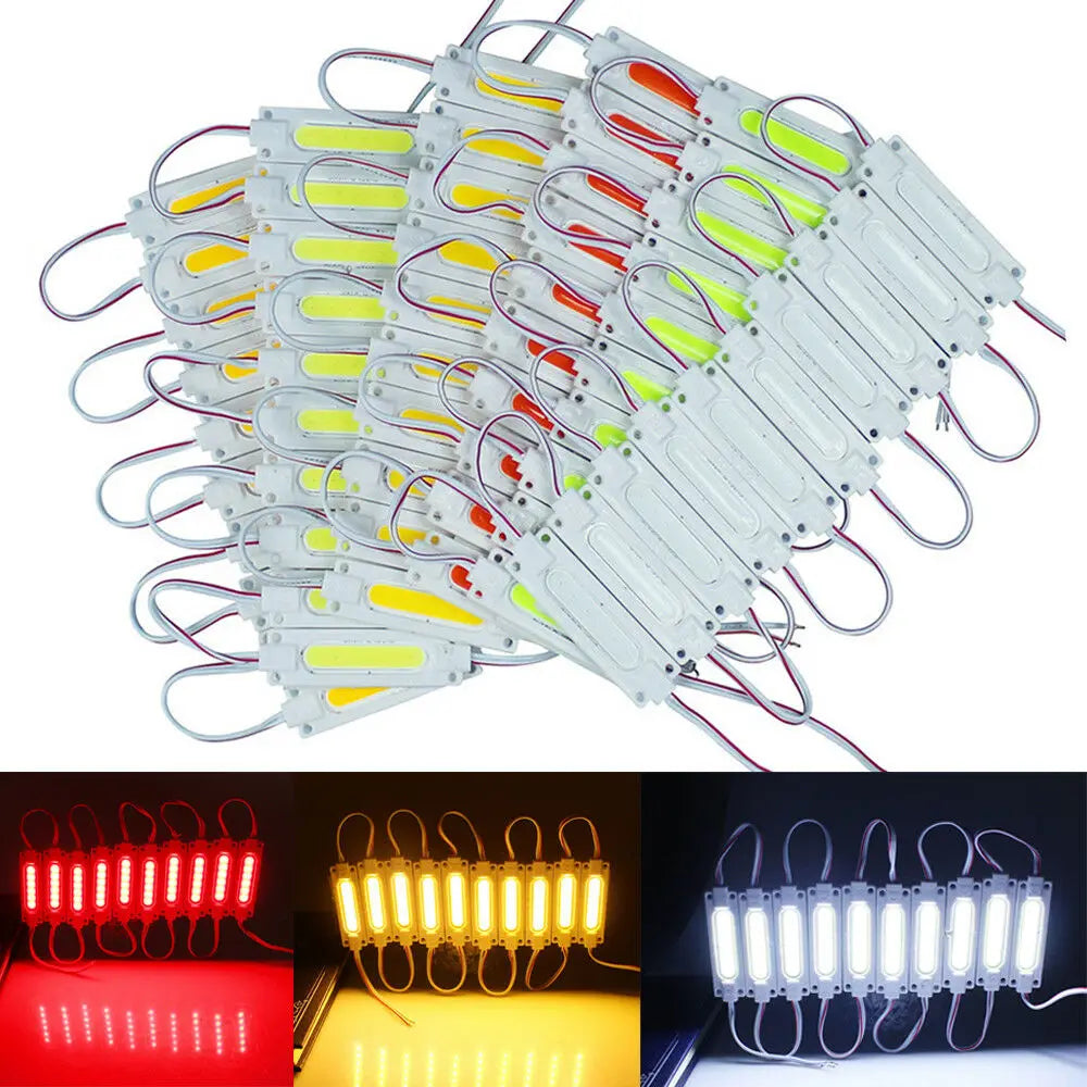 10Pcs COB LED Module Lights DC12V 2W - IP68 Waterproof Lens Backlight for Channel Letters