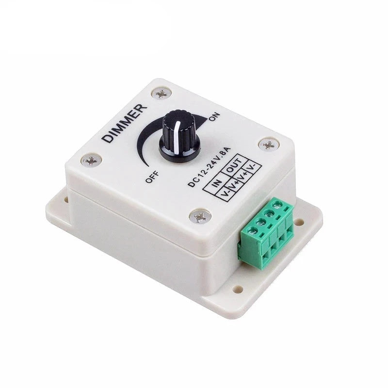New 1 pcs DC 12V 24V LED Dimmer 8A Adjustable Brightness Controller Switch Lamp Bulb Strip Driver Single Color Light Power Supply