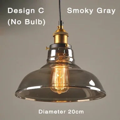 Clear Gray Amber Colour Vintage Pendant Lights Dining Glass Hanging Lamp Russia Loft Luminaire Modern Bedroom Light Fixture