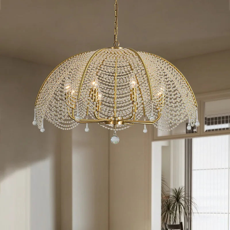 Nordic Modern Crystal Chandelier Pendant Light For Living Room Bedroom Dining Room Bar Kitchen E14 Bulb Decorate Hanging Lamp