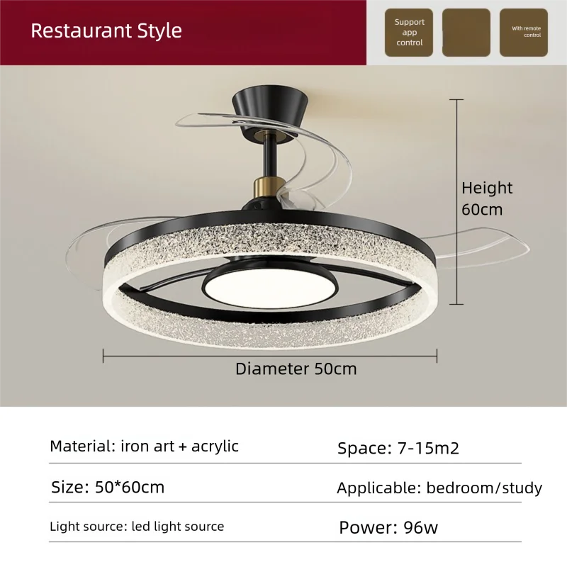Fan Light 2026 New Living Room Light Luxury High end Italian Minimalist Restaurant Ceiling Fan Light Whole House Lighting Fixtures