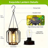 Solar Lanterns Outdoor Lights, Brighter Hanging Solar Lights Outdoor Waterproof, Auto On/Off Outdoor Solar Lights for Garden