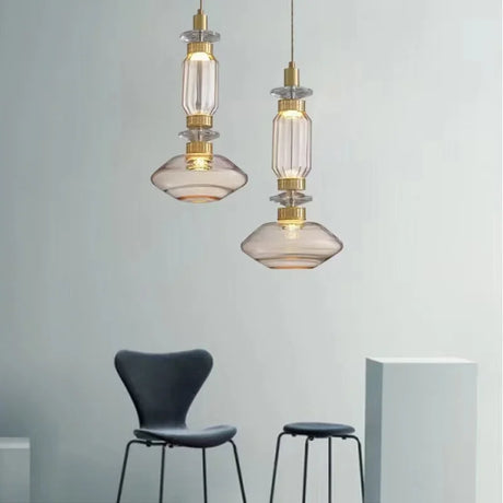 New LED Chandelier Clear Amber Glass Free Collocation Hall Parlor Restaurant Bedside Lighting Fixtures Wire 200cm Adjustable