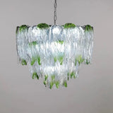 French Luxury Gradient Green Glass Living Room Chandelier Designer Bedroom Restaurant Hotel Highend Pendant Lamp Art Decor Light