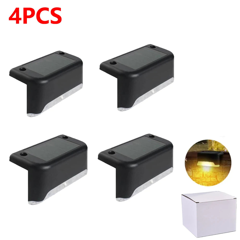4/16 Pack Solar Step Lights Outdoor Motion Sensor - Waterproof Auto On/Off Stair Lamp