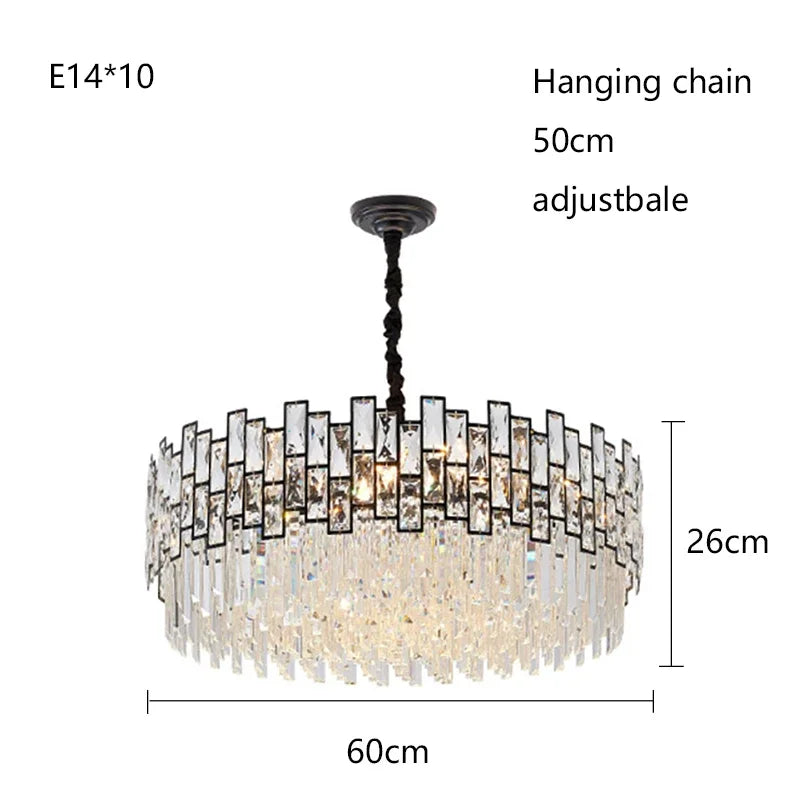 2025 New Modern High-End Light Luxury Crystal Chandeliers for Living Room Dining Bedroom Indoor Decor Lighting Lustres Fixtures