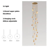 Nordic LED Marble Ceiling Chandelier Ceiling Lamps Pendant Lights for Attic Lobby Lighting Living Room Staircase  Home Decor