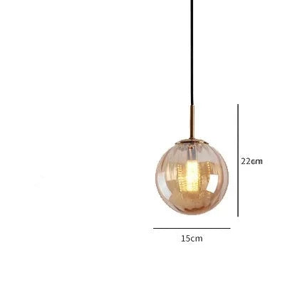Nordic Colored Glass Pendant Lights Modern Simple Glass Art Hanging Lamp Restaurant Bar Sus pendent Bedroom Bedside Lamp Fixture