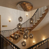 Modern Spiral Staircase Chandelier Crystal Ball Lamp Long Lighting for Living Room Villa Loft Dining Room 2026 New Design