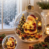 Glowing Bell Christmas Decorations 2026 Snow Globe Ornament Xmas Tree Santa Snowman Christmas 2026 Decoration Navidad Pendant