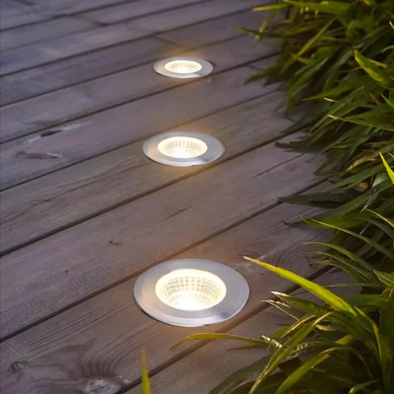 IP67 Waterproof Outdoor LED Recessed Inground Light (3W/5W, DC12V/AC220V) - Underground Landscape Spotlight for Steps, Stairs, Decks & Floors