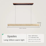 Japanese Wabi Sabi Stone Long Strip Chandelier One Line Down light Restaurant Living Room Office Study Table Light Fixture Wood