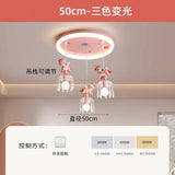Princess Room Pendant Light Creative Pink Cartoon Unicorn LED Eye Protection Headboard Simple  Bedroom Children's Room Light
