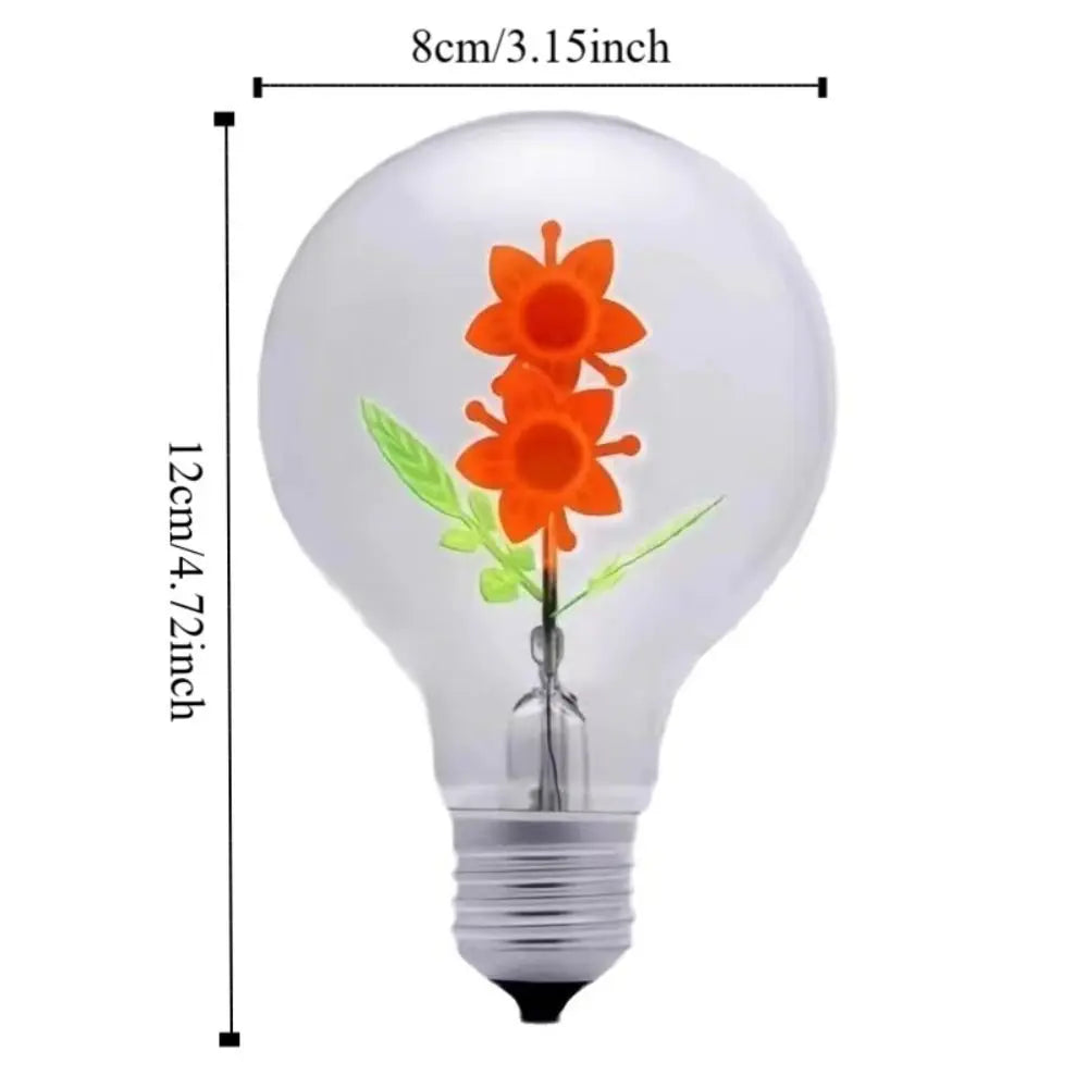 Energy Saving Rose Flame Light Bulb Sunflower Heart Art Light Bulb Atmosphere Love Creative Night Lamp Party