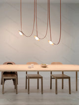 DIY Long Leather Textile Belt Flexible Dimmable LED 2026 Pendant Light Chandelier Lighting Hanging Lamp For Dinning Room