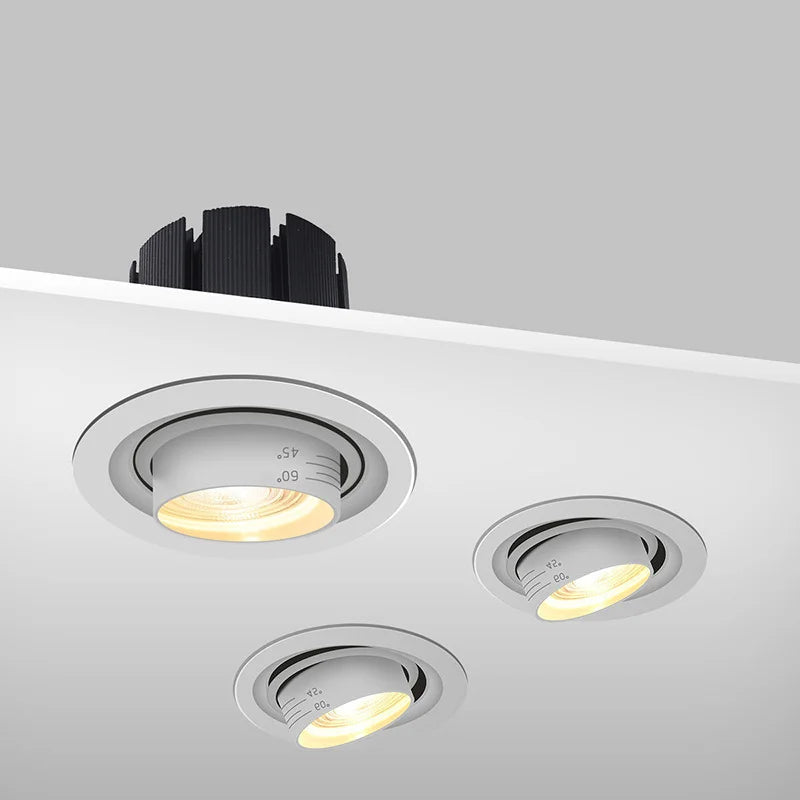 Embedded LED zoom spotlights, COB downlights, background wall aisle ceiling lights, adjustable 9W12W15W indoor lighting fixtures