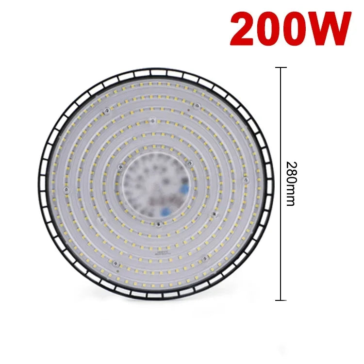 220V UFO LED High Bay Light (100W/150W/200W) - Super Bright IP65 Waterproof Industrial Lighting for Warehouse & Factory