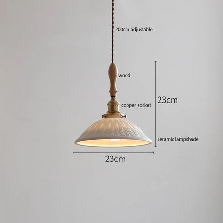 Butterfly Ceramic LED Pendant Lamp Beside Wooden Handle Copper Socket Home Decors Bedroom Dining Living Room Light Hang lamp