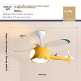 Children's Room Helicopter Ventilation Fan Lamp LED Eye Protection Lamp Ceiling Fan Lamp Room Lighting 110V~220V