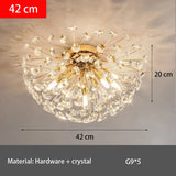 Modern French Dandelion Crystal Ceiling Light Fireball Light French Gold Restaurant Living Room Bedroom Lighting G9LED