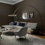Nordic Luxury Circular Fishing Floor Lamp Living Room Bedroom Sofa Home Decoration Modern LED Light Wrought Iron Bedside Lamp
