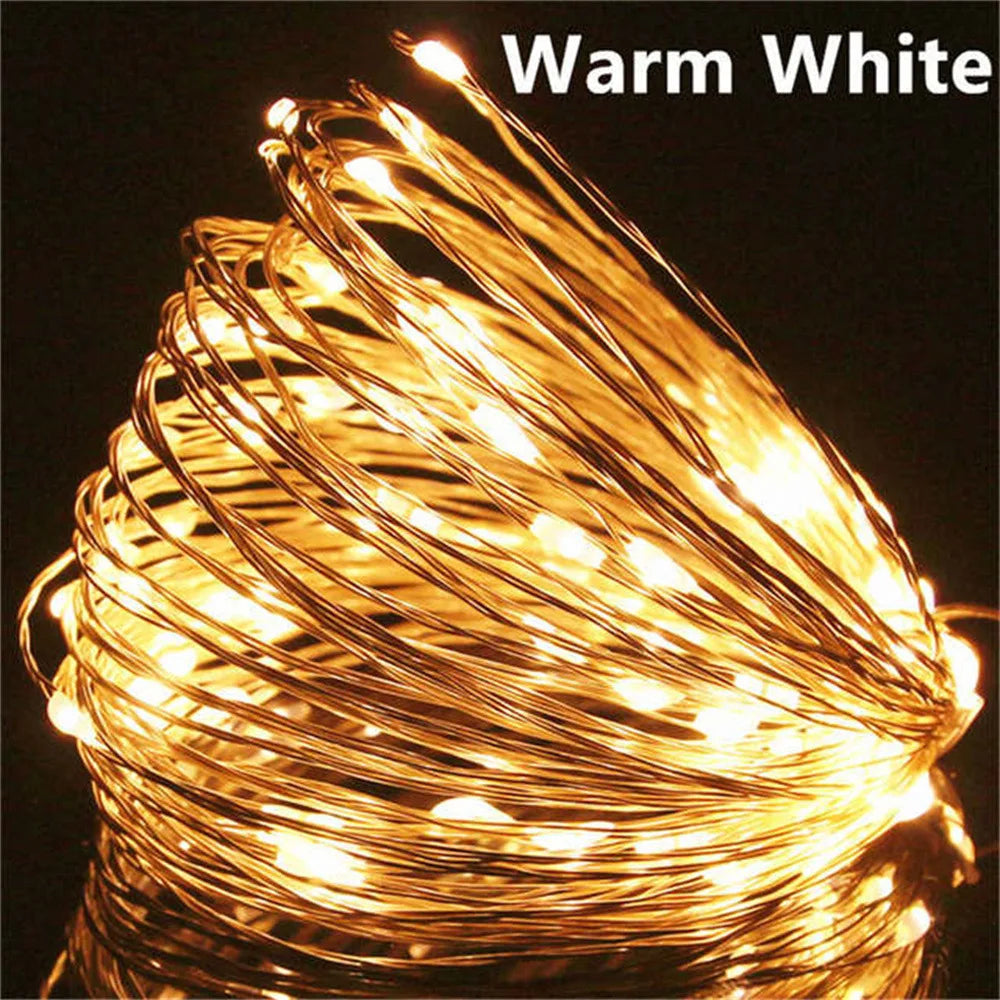 USB LED String Lights Copper Silver Wire - 10M 20M 30M Waterproof Fairy Lights