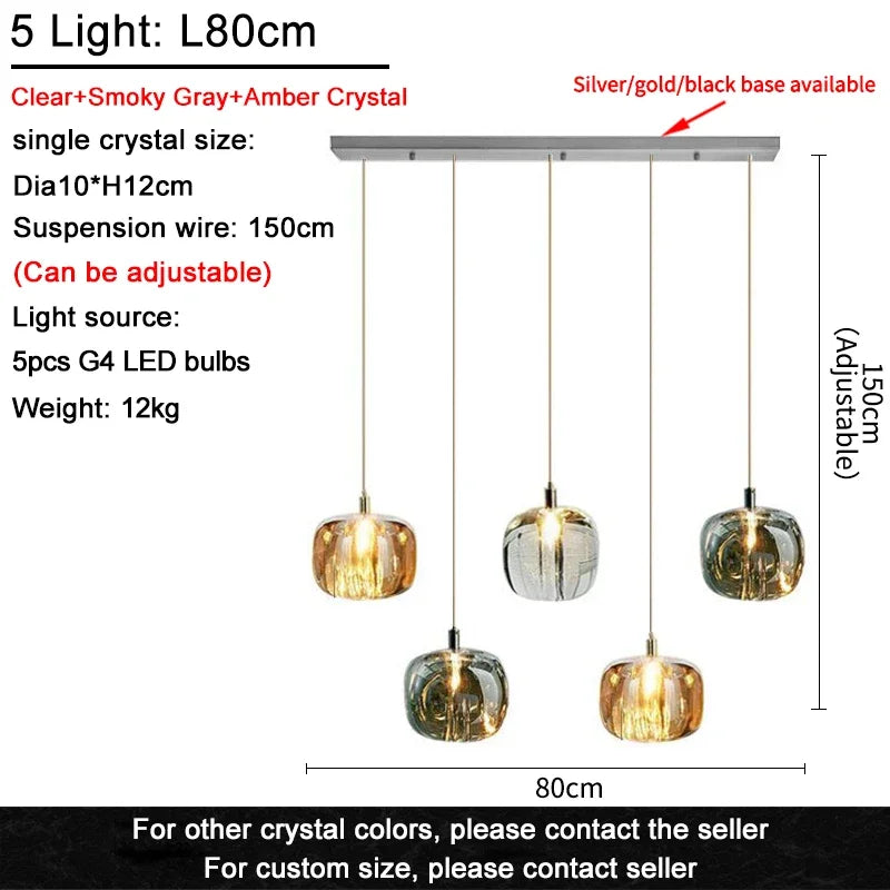 Modern Art Crystal Ball LED Chandelier - Long Staircase Hanging Lamp