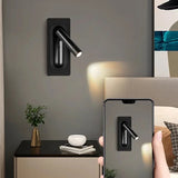 LED Ambient Reading Light Adjustable Recessed Wall Light Wide Voltage 85V-265V Indoor Rotatable Bedside Reading Light