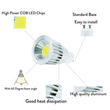 5pcs Dimmable LED spot light GU10 GU5.3 MR16 3000k/4000k/6000k Suitable for Home Office Lighting Replacement 50W Halogen Lamp