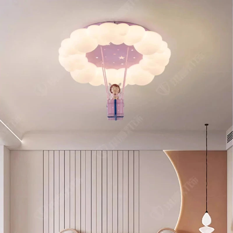 Princess Room Girl Bedroom Ceiling Lights Pink Girl Cloud Light LED Romantic Warm Baby Room Children's Room Ceiling Lamps
