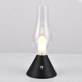 Retro table lamp LED glass night light rechargeable bedroom bedside desk light bar restaurant atmosphere light