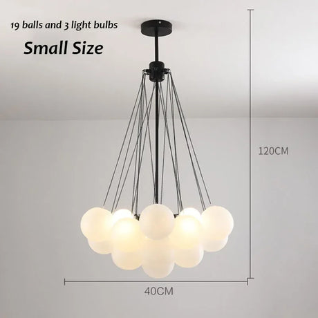 Nordic Led Glass Chandelier Lighting 19/37 Balls Black Gold Chandeliers Glass LED Pendant Lamp for Dining Room Living Decoration