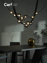 Modern Leather Belt Pendant Chandelier - Minimalist Designer Ceiling Light