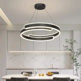 Simple Modern Living Room Pendant Light Creamy Style High-end Atmospheric Bedroom Light LED Nordic Study Circular Ring Lamp