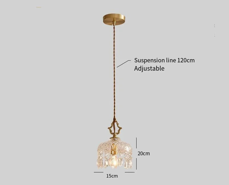 Vintage French Glass Pendant Lamp | Luxury Art Deco Ceiling Chandelier for Bedroom & Bar