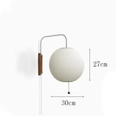Japanese Wabi-Sabi Silk Fabric Wall Sconce Lamp - Minimalist Textile Wall Light Fixture for Living Room, Bedroom, Porch & Hotel Corridor Decor