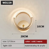 Modern Nordic Luxury Decor Wall Lamp Iron Base Acrylic Lampshade Exquisite Night Sconce Light LED Bedroom Decoration Wall Lustre