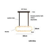 Marble Leather Mixed Design Dimmable Led 2026 Chandelier Lighting Lustre Suspension Luminaire For Dinning Room Art Hanging Lamp