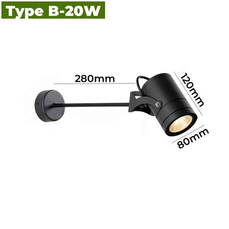 Waterproof LED Long Pole Wall Lamp - 10W/15W/20W Outdoor Modern Sconce