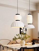 Japanese Wabi-Sabi Silk LED Pendant Light - Retro Art Lantern Ceiling Chandelier Lamp Fixture for B&B, Dining Room, Bar & Bedroom