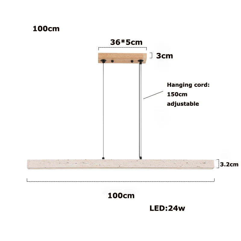 Linear Natural Stone Design 2026 Chandelier Lighting  Dimmable LED Pendant Light Para Sala Estar Hanging Lamps For Dinning Room