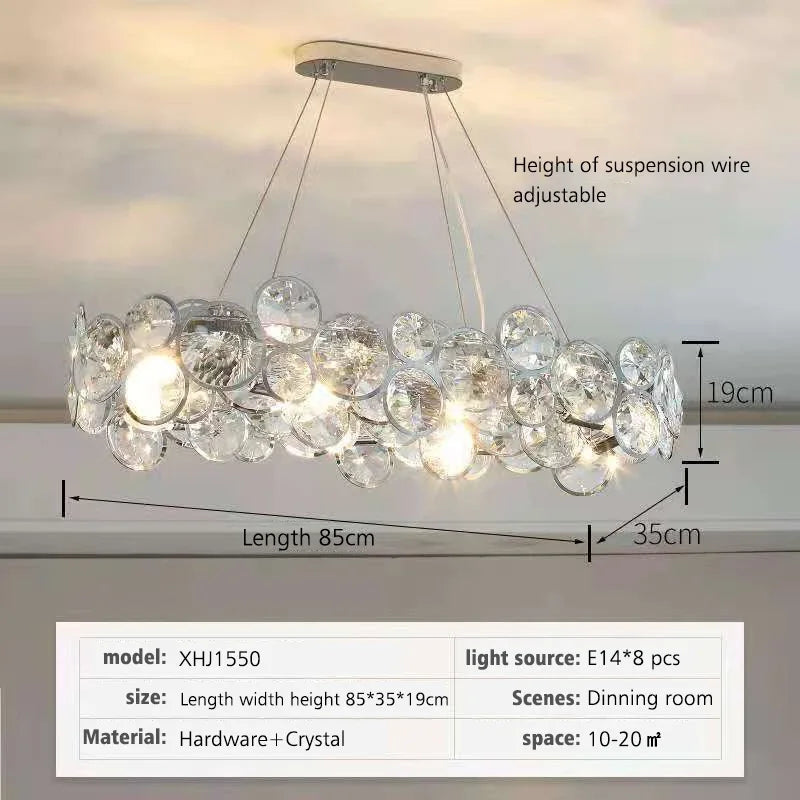 2026 New Nordic Style Chandelier Luxury LED Crystal Pendant Lights for Living Room Modern Lamp for Romantic Bedroom Dining Room
