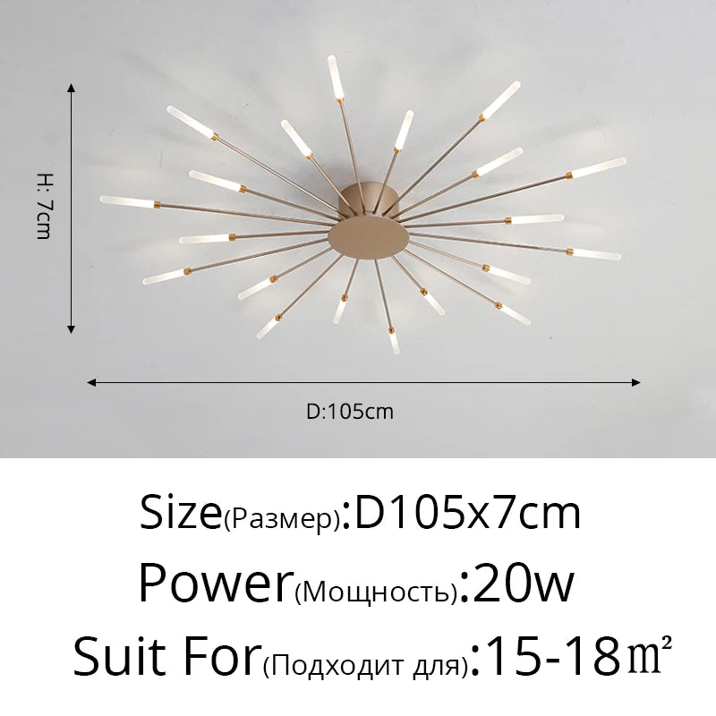 2025 New fireworks led Chandelier For Living Room Bedroom Home chandelier Modern Led Ceiling Chandelier Lamp Lighting chandelier