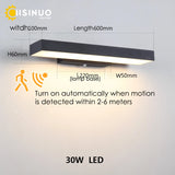 Modern LED Dusk-to-Dawn Motion Sensor Outdoor Wall Sconce - Black Exterior Light Fixture for House Front Door, Entryway, Garage & Balcony