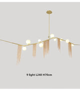 Designer G9 Chandelier Gold Tassel Led Glass Pendant Chandelier Lighting Living Room Rod Hanging Lamp Fixtures Room Decor