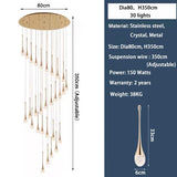 Modern LED Crystal Staircase Chandelier - Luxury Long Duplex Hanging Light