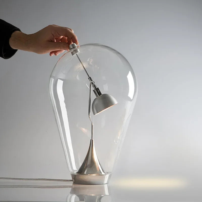 Italian Vintage Dimmable Table Lamp Rotary Glass Desk Light