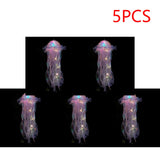 5PCS Jellyfish Hanging Night Light Lamp - Battery-Operated Bedroom Atmosphere Decor